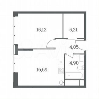 1-к квартира, 46 м², 41/51 эт.