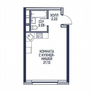 Квартира-студия, 26.9 м², 15/22 эт.