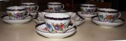 Чайный сервиз Meissen Мейссен кобальт нач. XX века