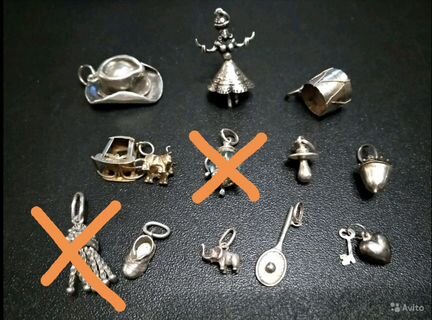 Антикварные серебряные подвески Португалия