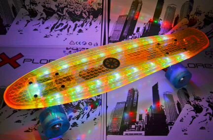Скейт пени борд led светящийся
