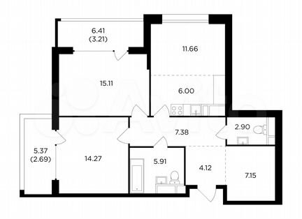 3-к квартира, 80.4 м², 10/17 эт.