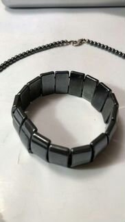 Колье и браслет из гематита