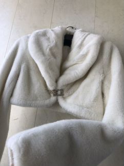 Шубка болеро на свадьбу или в театр, молочная 42-4