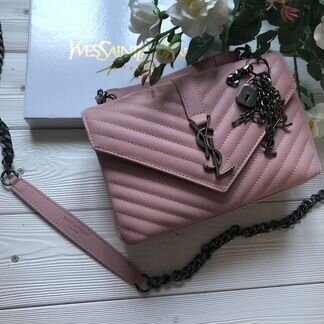 Белая сумка Yves Saint Laurent YSL Клатч Ив Сен Л
