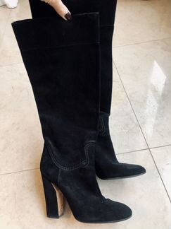 Сапоги Casadei 39,5 оригинал замша чёрные
