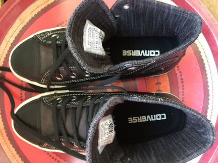 Высокие кожаные кеды converse