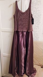 Вечернее платье макси гофре с жакетом цвет мокко р