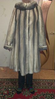 Норковая шуба с капюшоном Mengnalaisha