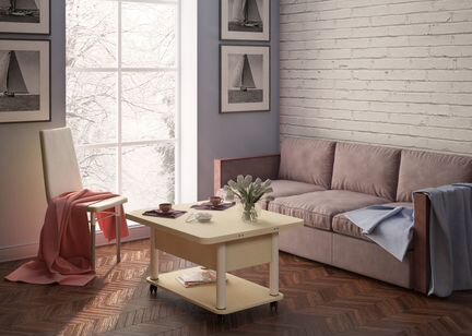 Стол-трансформер Дебют 3 Венге светлый ножки белые