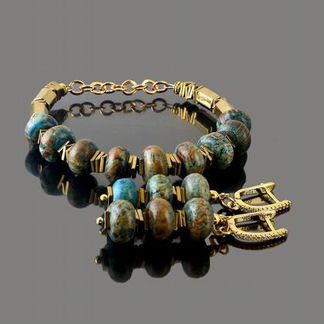 Комплект с натуральной яшмой и гематитом