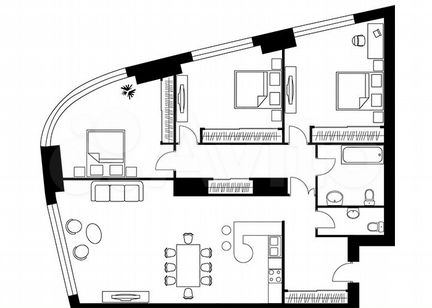 3-к квартира, 139.1 м², 56/56 эт.