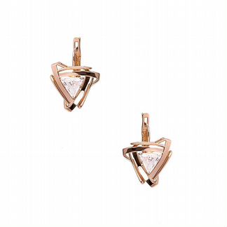 Серьги СССР из золота с фианитами