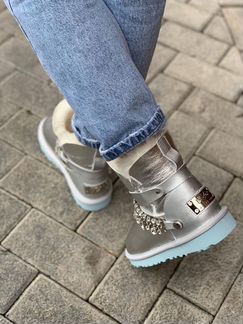 Угги серебристые