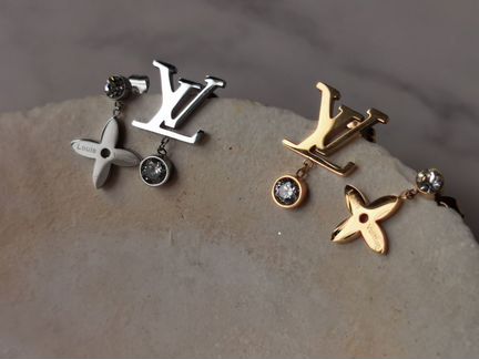 Серьги Louis Vuitton LV Луи Виттон Асимметрия