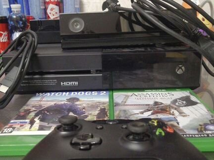 Xbox One+kinect+watch dogs 2+Assassins creed black
