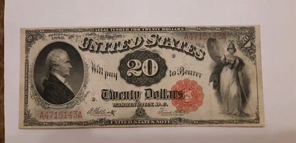 Банкнота 20 долларов 1863 года
