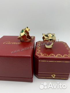 Новые кольца из золота 750 пантера