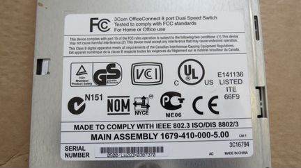 Коммутатор 3COM 8 портов