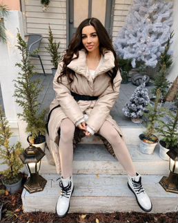 Пуховики Куртка для зимы из эко-кожи в стиле Zara