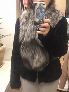 Шуба автоледи норка+чернобурка