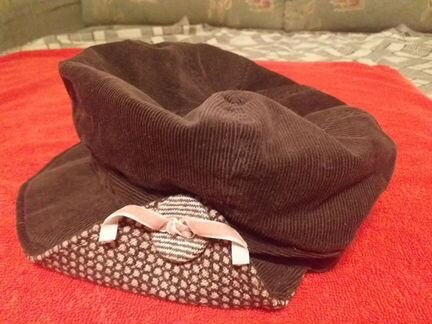 Кепка на девочку 5-12 лет.Новая.Вельвет.Теплая