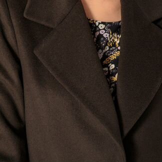 Пальто прямое разм.44 хаки-коричневый