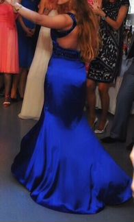 Платье синее, вечернее (макси, длинное)