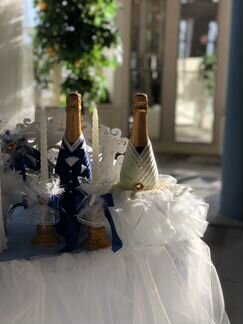 Свадебные костюмы для бутылок шампанского