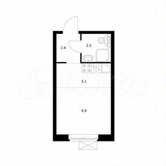 Квартира-студия, 20.1 м², 24/33 эт.