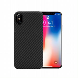 Чехол Pitaka для iPhone X (Black Carbon Twill)