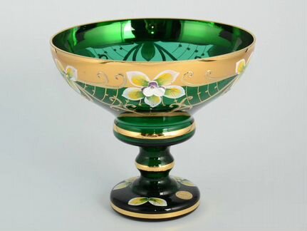 Конфетница Зеленая Bohemia Star Crystal 13 см
