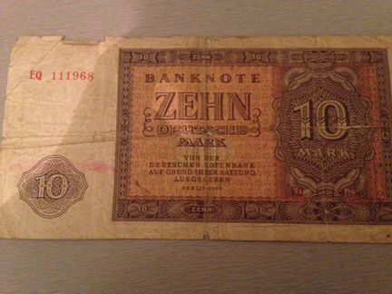 Банкнота 1955 года- Германия(10 марок)