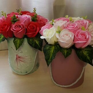 Букеты из мыльных роз