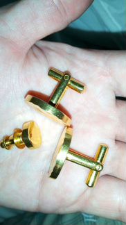 Запонки и заколка позолоченные