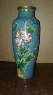 Ваза латунь, эмаль