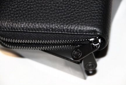 Мужской кожаный клатч Montblanc new black 05 2х