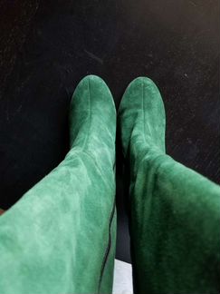 Сапоги зимние новые замш + перчатки