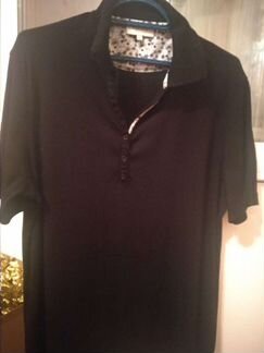 Поло женское чёрное б/у мало р.48-50