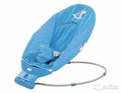 Шезлонг с вибрацией dondolo, голубой, новый