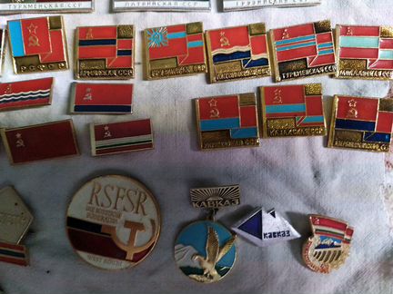 Значки-флаги СССР 34 шт