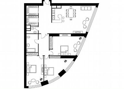 3-к квартира, 165.6 м², 10/56 эт.